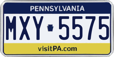 PA license plate MXY5575