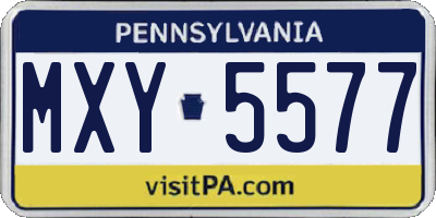 PA license plate MXY5577