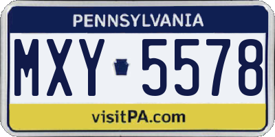 PA license plate MXY5578