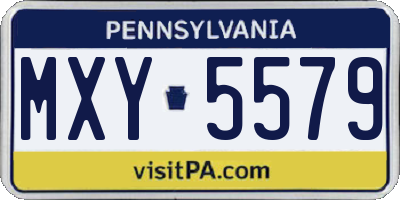 PA license plate MXY5579