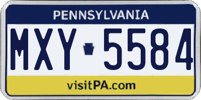 PA license plate MXY5584