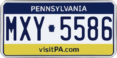 PA license plate MXY5586