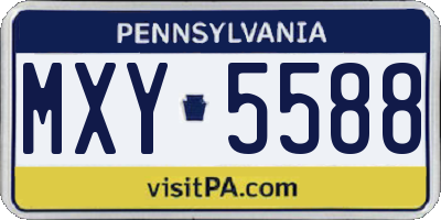 PA license plate MXY5588