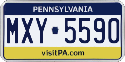 PA license plate MXY5590