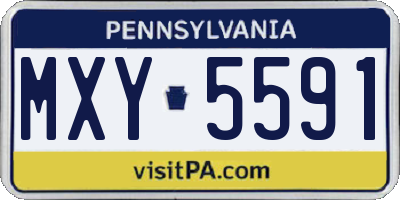 PA license plate MXY5591