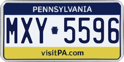 PA license plate MXY5596