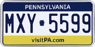 PA license plate MXY5599