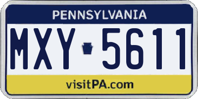 PA license plate MXY5611