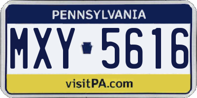 PA license plate MXY5616