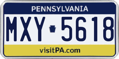 PA license plate MXY5618