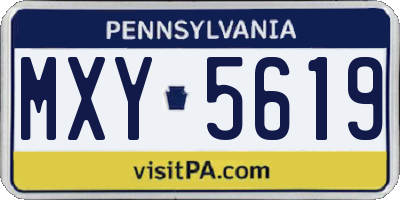 PA license plate MXY5619