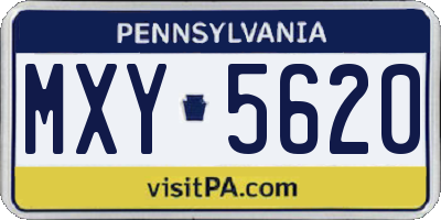 PA license plate MXY5620