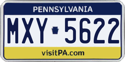 PA license plate MXY5622