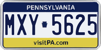 PA license plate MXY5625