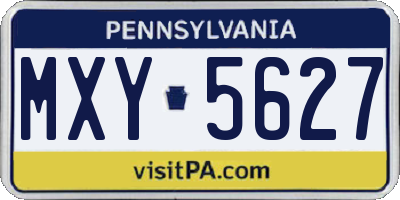 PA license plate MXY5627