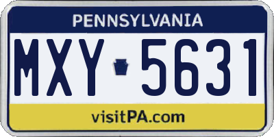 PA license plate MXY5631