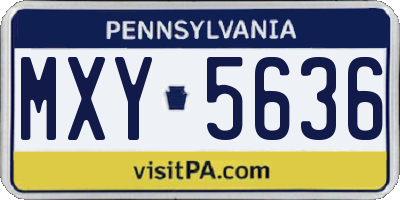 PA license plate MXY5636