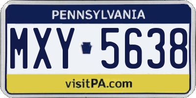 PA license plate MXY5638