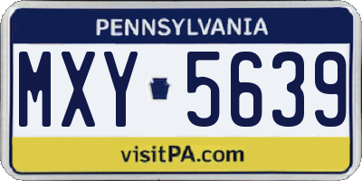 PA license plate MXY5639