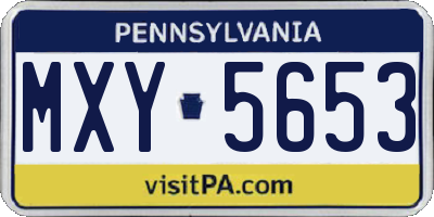 PA license plate MXY5653