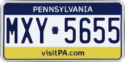 PA license plate MXY5655