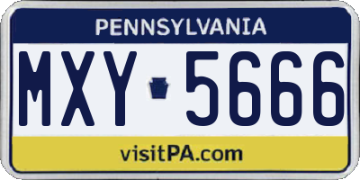PA license plate MXY5666
