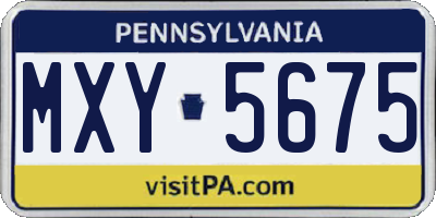 PA license plate MXY5675