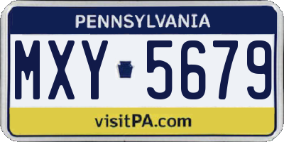 PA license plate MXY5679