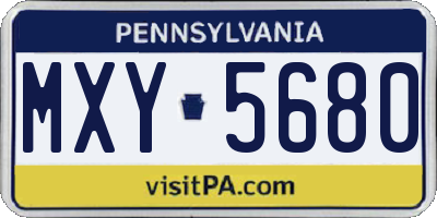 PA license plate MXY5680