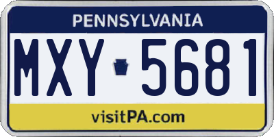 PA license plate MXY5681