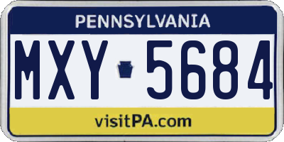 PA license plate MXY5684