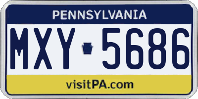 PA license plate MXY5686
