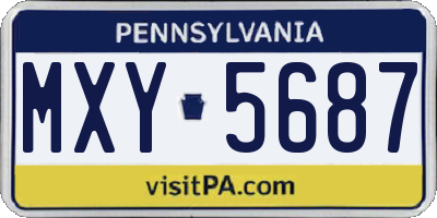 PA license plate MXY5687