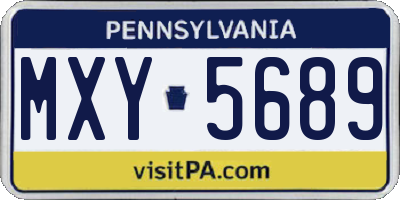 PA license plate MXY5689