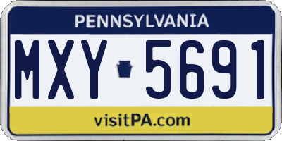 PA license plate MXY5691