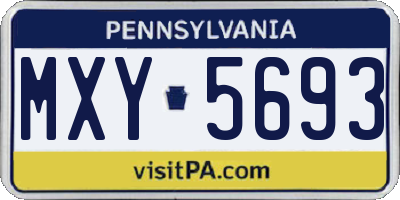 PA license plate MXY5693