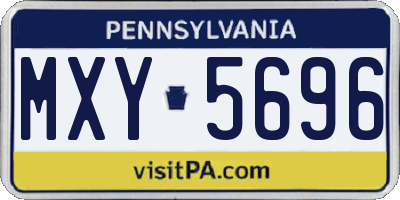 PA license plate MXY5696