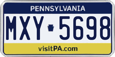PA license plate MXY5698