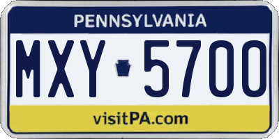 PA license plate MXY5700