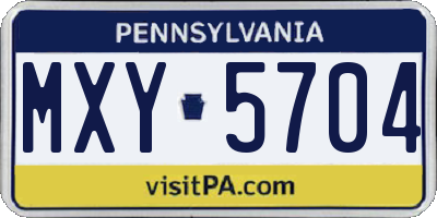 PA license plate MXY5704