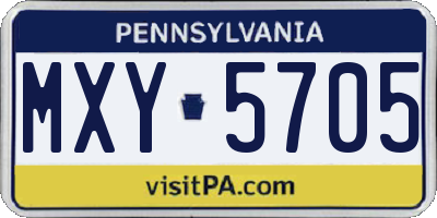 PA license plate MXY5705