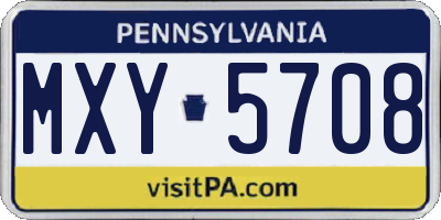 PA license plate MXY5708