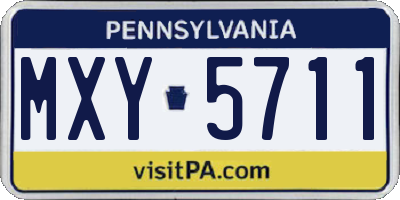 PA license plate MXY5711