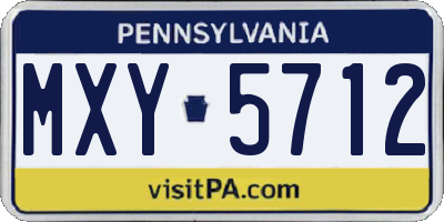 PA license plate MXY5712