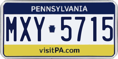 PA license plate MXY5715