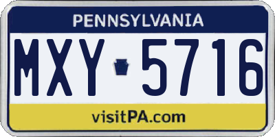 PA license plate MXY5716