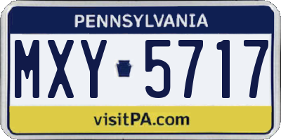 PA license plate MXY5717