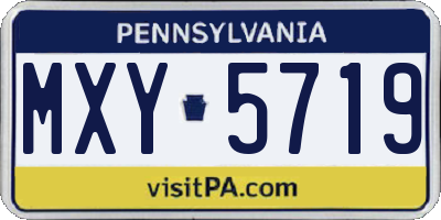 PA license plate MXY5719