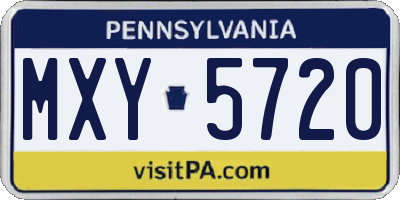 PA license plate MXY5720