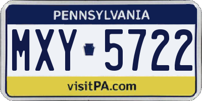 PA license plate MXY5722